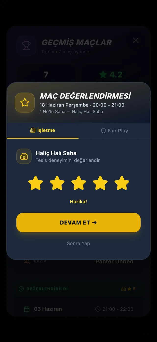 Dimli işletme puanlama ekranı