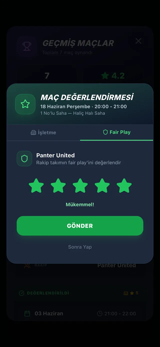 Dimli fair play puanlama ekranı